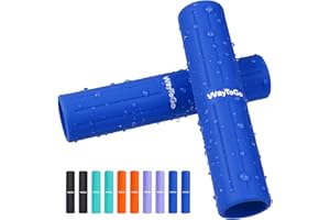 WayToGo Kayak Paddle Grips, Non-Slip Paddle Grips for Kayaking, Soft Silicone Wraps Blister Prevention Kayak Paddle Board Accessories for Take-Apart Paddles, 2 Pack