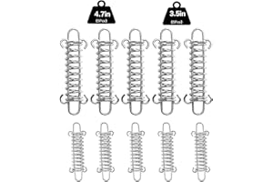 Doucdoft 10PCS Tent Spring Buckle, 304 Stainless Steel Porch Swing Springs Heavy Duty, Windproof Tarp Springs, Rope Spring for Awning, Dog Chain Tension Springs, Sun Sail Shades Springs Tension