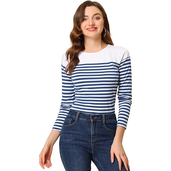 トップス Linen border long sleeves D8C3E7A6-FE05-4566-9970-