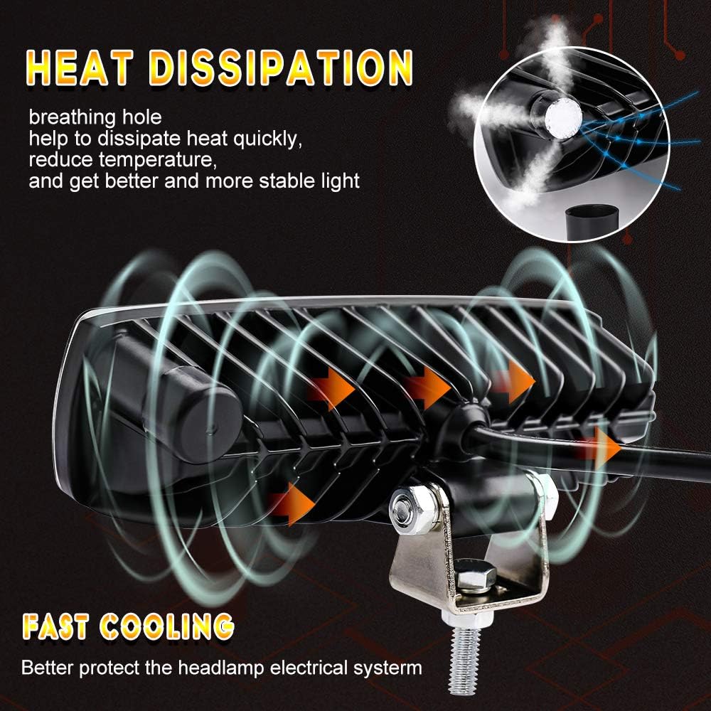 CO LIGHT Pair LED Fog Lights 6inch White Driving Work Light Bar Spot Special Light Cup High Power Off Road Lights for Truck Jeep Tractor 4x4 Boat ATV SUV UTV Car: Automotive