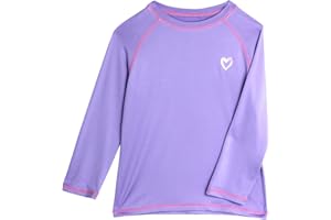 Pink Platinum Girls' Rash Guard - UPF 50+ Protective Quick Dry Long Sleeve Swim Shirt (5-16)