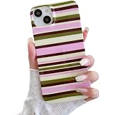 YUMUPIFE Colorful Striped Phone Case,for iPhone 13/14 (6.1") | Soft TPU Silicone Protection Design,Anti-yellowing Anti-slip Anti-scratch Shockproof Protective Cover for Girls Women