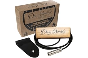 Dean Markley Pro Mag Plus XM Acoustic Guitar Single Coil Pickup, Smooth Maple Wood Design Active Soundhole Pickup Ebony Finish, Perfect String Balance and 15 Ft Low Noise for Steel-String Guitars
