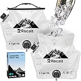 Rocalt 2 Pack Collapsible Water Container, 2.1Gallon BPA Free Water Storage Carrier Jug with Spigot, Foldable Camping Portable Water Bag with Wide Filler Opening for Hiking, Survival & Emergency