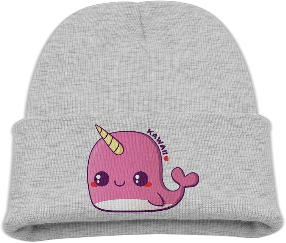 Obachi Kawaii Pink Narwhal Kids Daily Beanie Black