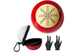 Sinkkuma 6 Dots Cue Ball With Case,Training Billiard Ball,2-1/4" Practice Training Artifact,Pool Cue Ball with Six Dots,Three
