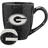 Rico Industries NCAA Georgia Bulldogs Black 16 oz Team Color Laser Engraved Speckled Ceramic Coffee Mug
