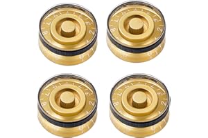 Banworks '60s Style Electric Guitar Control Knobs Imperial 24-Spline 2 Tone 2 Volume Knobs 6mm (15/64") Speed Knobs for Gibson Les Paul SG Electric Guitars Pack of 4 JT/XN-08 Golden