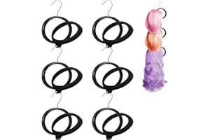 Wig Stands, 6 Pack Velvet Wig Hangers, KAQUBE Foldabe Wig Holders for Hanging Multiple Wigs, Portable for Travel, for Wig Display, Wig Storage, Wig Styling, Keep Wigs in Shape, Hair Replacement Holder