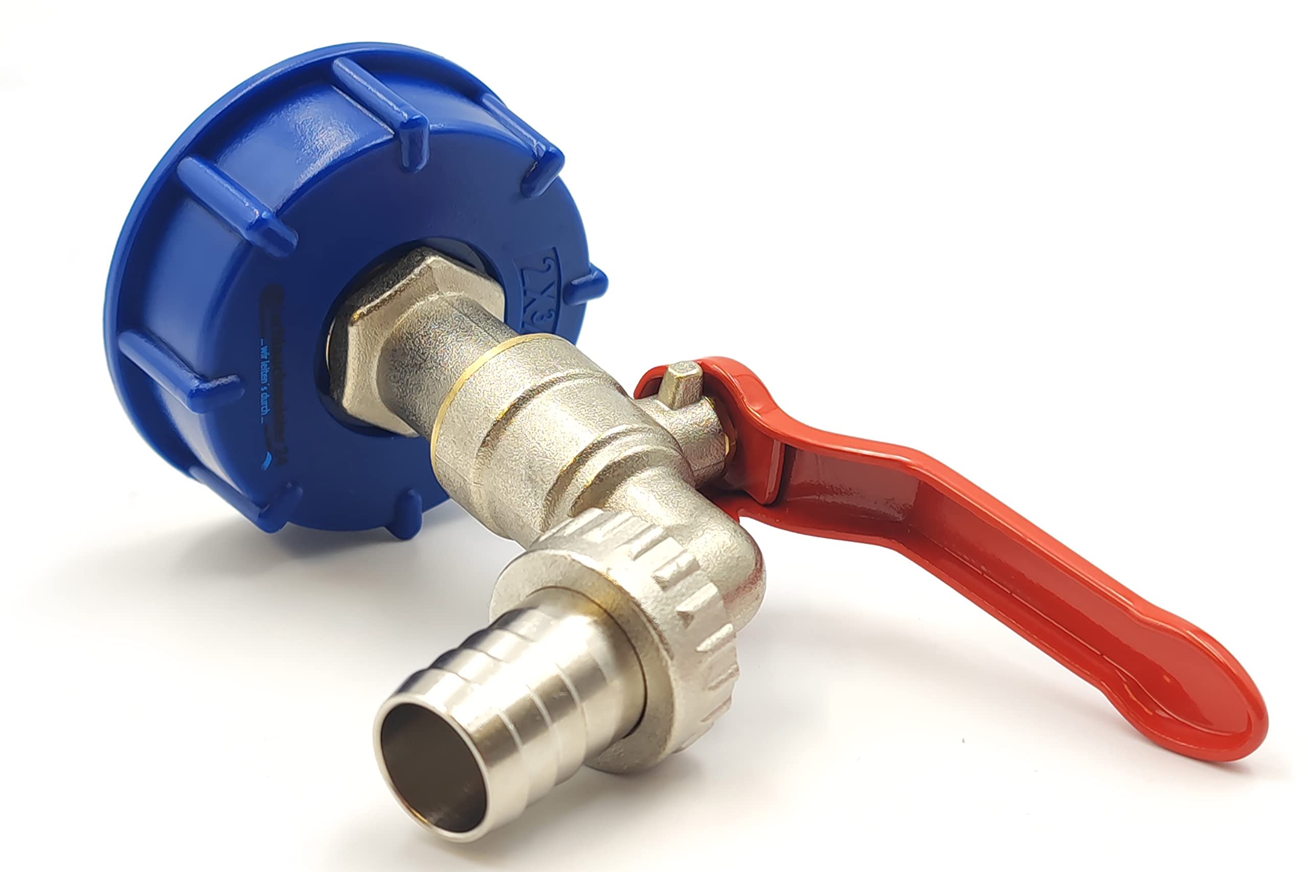 Schlauchmeister24 IBC 3/4 Inch Outlet Tap for IBC Tank 600/1000l Coarse Thread S60x6 Matte Chrome-Plated Professional Quality