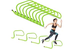 SUNYIWJIE 12 Pcs 6 Inch Agility Hurdles,Hurdles Training Equipment, Speed Hurdles for Jumping Racing PE Soccer Track Field Training Hurdle Indoor and Outdoor