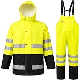 VUVEA Rain Suit For Men &amp; Women Waterproof Heavy Duty Rain Gear Reflective Jacket for Fishing Outdoor Work Raincoats