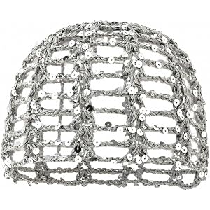 RPZL Summer Festival hat, Women's Crochet Beanie Hat, Cotton Lace Open-Knit Design with Sequin Detailing, One Size, Casual
