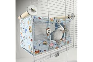 Copfeu Large Spring Summer Breathable Bird Nest House, Bird Bed for Cage, Parrot Nest Snuggle Shed Hut for Four Seasons, Easy to Install for Quaker Lovebirds (Large,Blue)