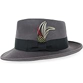 Belfry Gangster 100% Wool Stain Resistant Crushable Dress Fedora in Black Grey Navy Brown Pecan