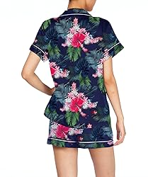 WJing Yi Jia Womens Pajama Sets XS-4XL Silk Satin