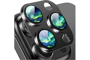 HelloDeere For 16 Pro Max/16 Pro Camera Lens Protector,[AR Anti-Reflection][Strong Adsorption][Shatterproof] 9H Metal Tempered Glass AR Full Coverage Camera Screen Cover for 15 Pro Max/15 Pro,Black