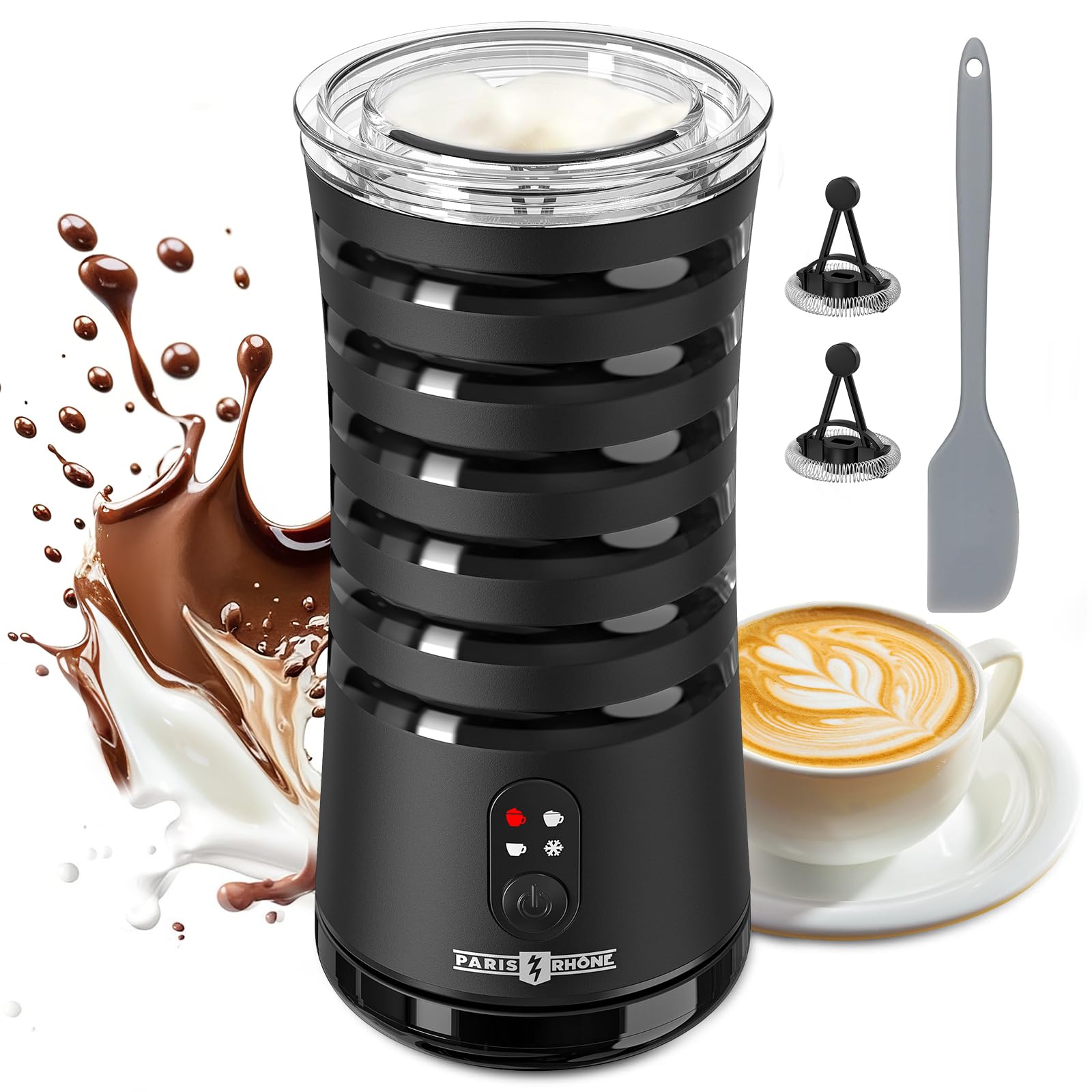 Photo 1 of Paris Rhône Milk Frother, 4-in-1 Milk Steamer and Frother, Hot & Cold Foam Milk Warmer with Temperature Control, Auto Shut-Off Frothers for Coffee, Latte, Cappuccino, Macchiato