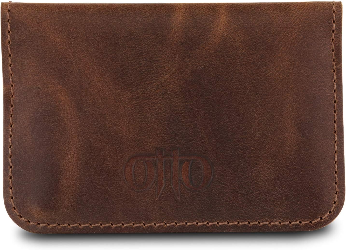 Otto Angelino Genuine Leather Ultra Slim Minimalist Cardholder Wallet - Unisex, Brown - Image 4