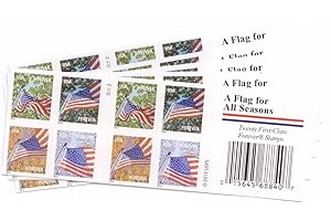 UNITED STATES POSTAL SERVICE USPS Flags for All Seasons Forever Stamps 100 Stamps (5 Books of 20)