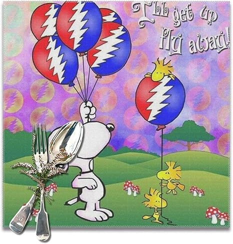 Amazon ランチョンマット テーブルマット 食事マット 風船を持ったスヌーピー 6枚セット お手入れ簡単 丸洗い 断熱 撥水 防汚 傷防止 滑り止め 子供 食卓 プレースマット おしゃれ かわいい 30x30cm ランチョンマット オンライン通販