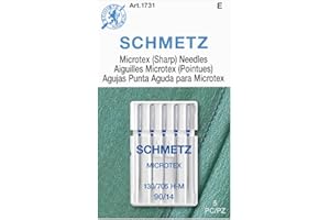 SCHMETZ Microtex Sharp Sewing Machine Needles - Quilting & Topstitching Supplies, Size 90/14, 5-Needle Card, Pack of 1