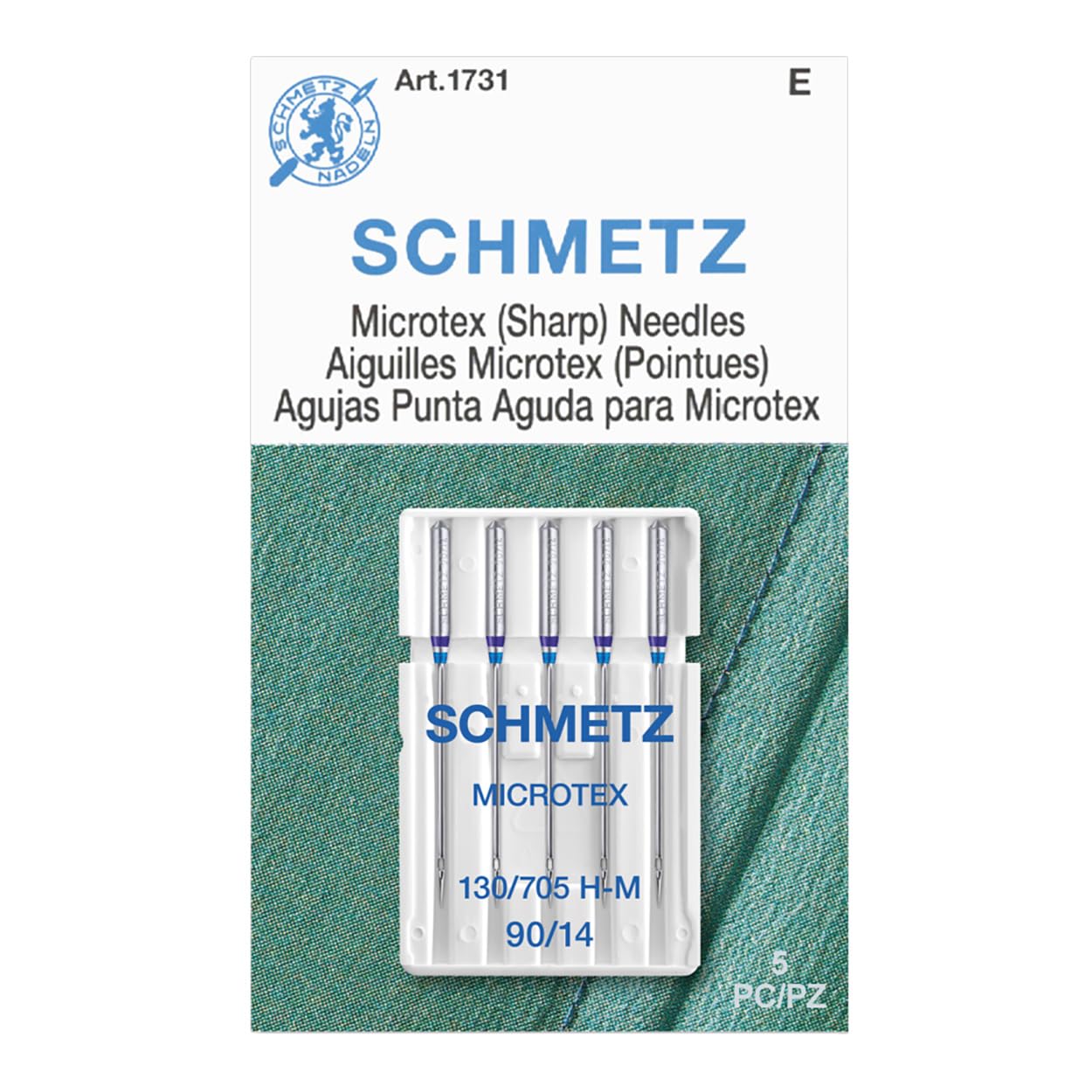 Schmetz Microtex (Sharp) Sewing Machine Needles, Size 90/14 (130/705 H-M)