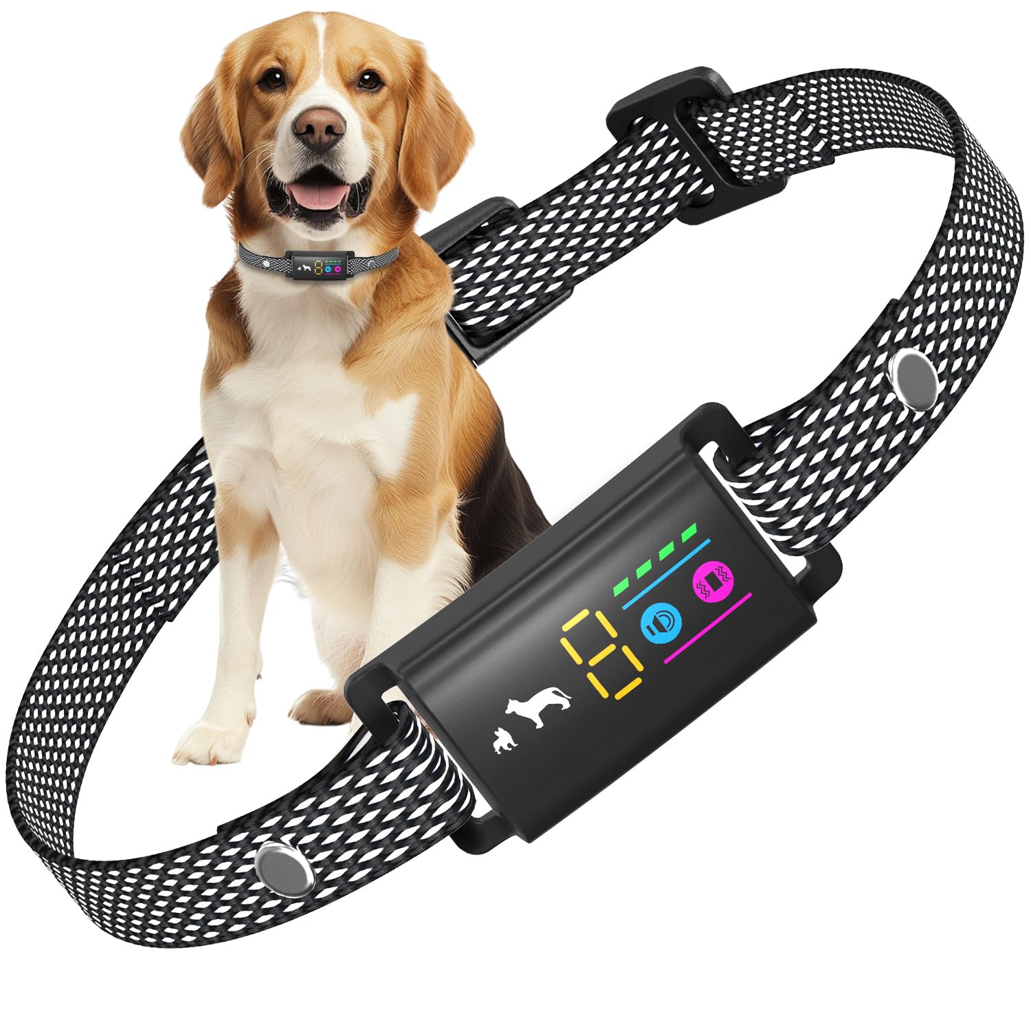 Anti Bark Collar for Dogs, No Shock Bark Collar, Beep & Vibration, 5 Adjustable Sensitivity, Rechargeable Dog Barking Collar, IP67 Waterproof - Bark Collars for Large Medium Small Dogs, Black