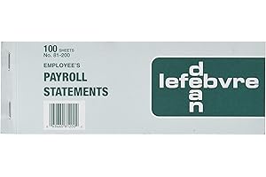 Dean & Fils DEA81200 Employees Payroll Record Form-100 Sheet(s)-3" x8" Sheet Size-1 Each