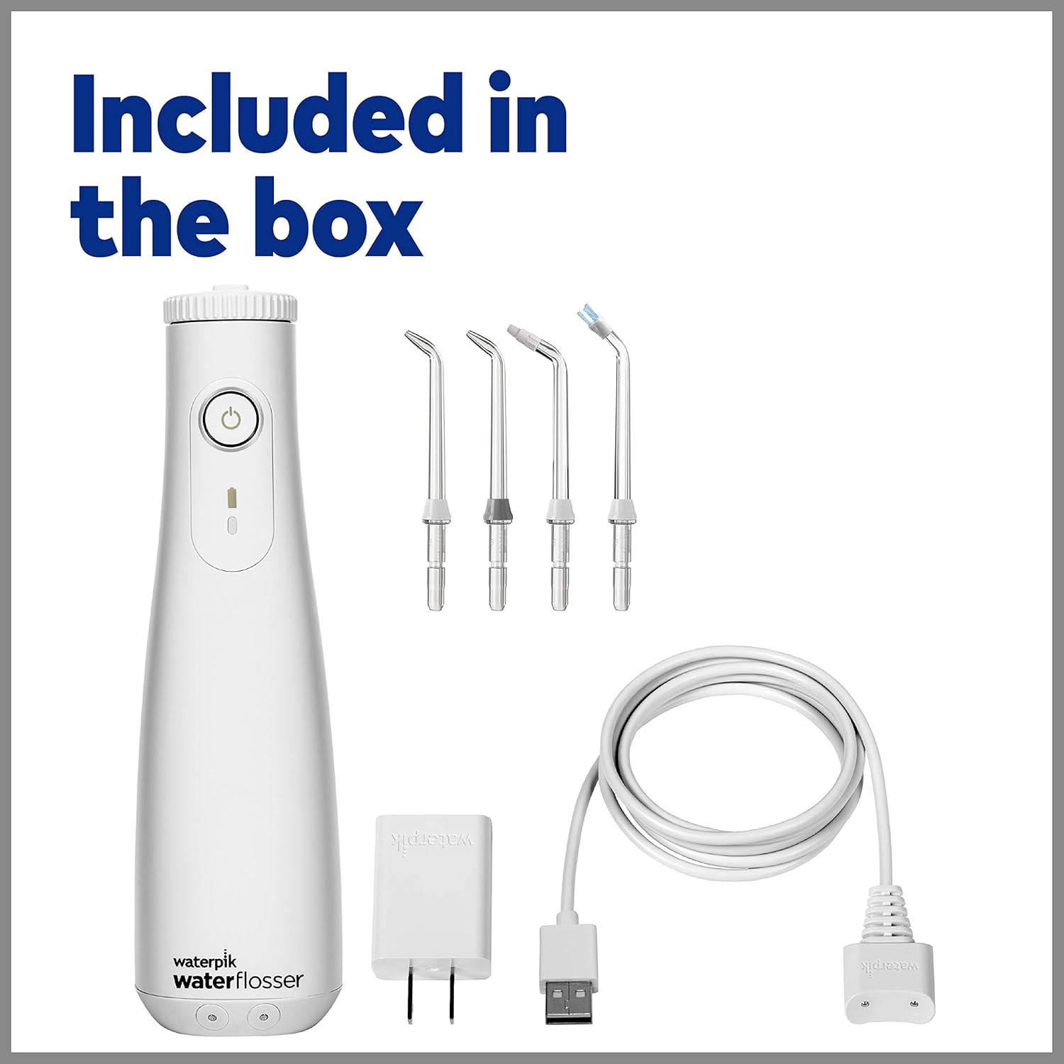 Waterpik Water Flosser Cordless Select Dental Oral Irrigator - Portable and USB Rechargeable Waterproof Water Flosser for Home and Travel, Braces & Bridges Care for Teeth (WF-10W10): Beauty