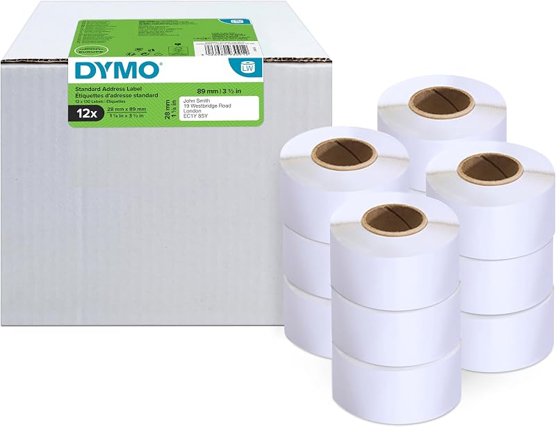 Dymo LabelWriter Address Labels 28mm x 89mm 12 Rolls 130 Labels Each