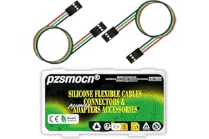 pzsmocn Silicone Flexible Jumper Wires Breadboard 24AWG 20cm Long 15 Sets / 75 Pcs for Dupont 2.54 mm Pitch Connector 3-Pin Black Female-Female Header Solderless Electronic Adapter Ribbon Cable
