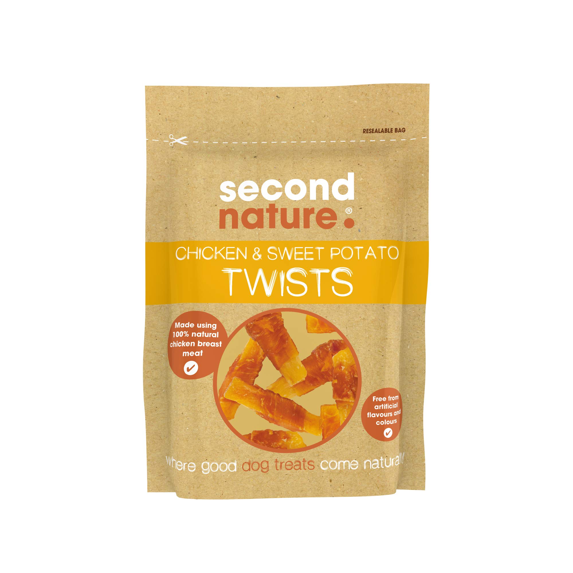 Second Nature Premium, Dog Treat Chicken Twisted Sweet Potato 12x100gm