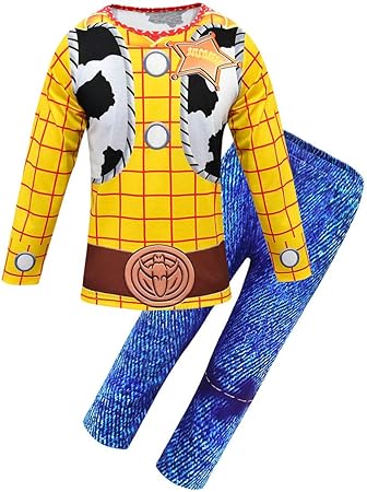 Amazon Co Jp ホーマイ Hoomai トイストーリー4 子供服 上下セット ウッディ コスプレ 仮装 ハロウィン コスチューム キッズ セットアップ 長袖 半袖 黄色 チェック 牛乳柄 160 長袖2点セット おもちゃ 通販