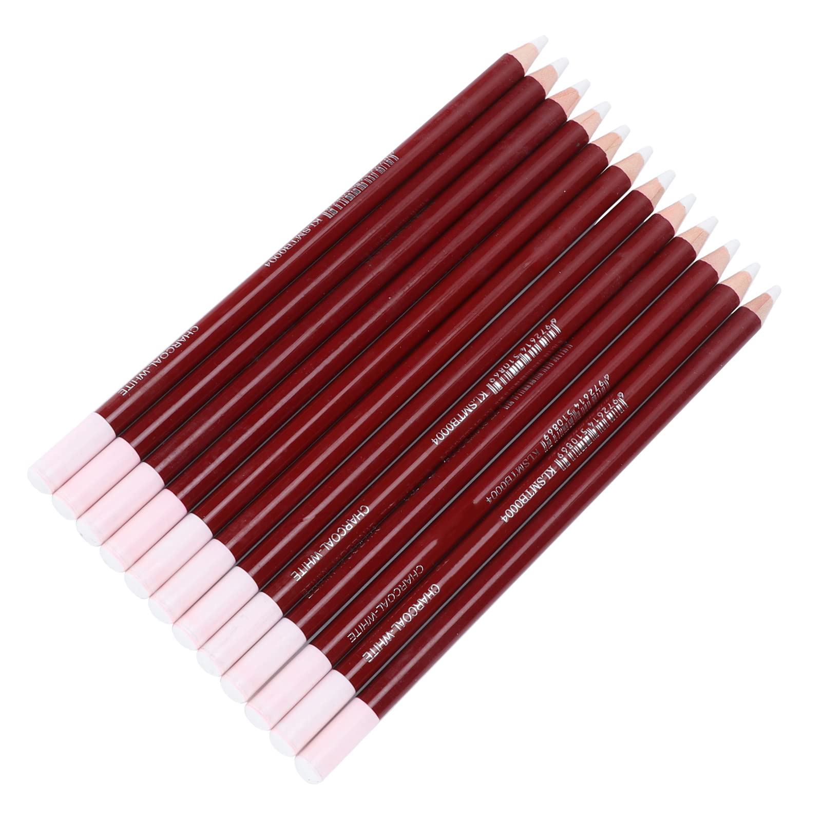 Premium White Art Drawing Pencil - Transparent with Easy Coloring - Wooden Pen Holder - Ideal for Fine Work and Sketching - 12 Pack