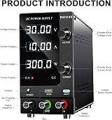RUZIZAO 30V 10A Variable DC Power Supply Encoder USB Lab Bench Power Supply view 2