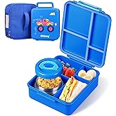 Bento Lunch Box for Kids With 8oz Soup Thermo, Leakproof Lunch Compartment Containers with 4 Compartment Bento Box, Thermo Food Jar, BPA Free,Travel, School