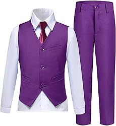 Boys Suits Slim Fit Toddler Kids Purple Suits for
