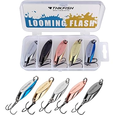 Lot de 10 Leurres en Cuillère en * de * Premium avec Hameçon Simple - Couleurs Mélangées, Idéaux pour la Pêche