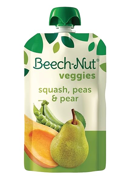 BEECH-NUT VEGGIES STAGE 2 BABY FOOD, SQUASH PEAS & PEARS, 3.5 OZ POUCH