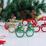 VEYLIN 6 Pc Christmas Glitter Party Glasses Fancy Dress Costume Decor Kids view 9