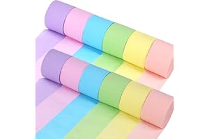 Koogel 12 Rolls Pastel Macaron Crepe Paper Streamers - 1.8 in x 82 ft Each - Soft Color Decorations for Baby Shower, Spring Party, Wedding, Easter, Birthday & Piñata Making
