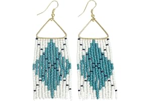 INK + ALLOY INK+ALLOY Game Day Earrings for Women, Beaded Fringe Earrings for Football Gameday Outfits, Handmade Jewelry for College Students, Team Gifts, Teachers, Football Moms