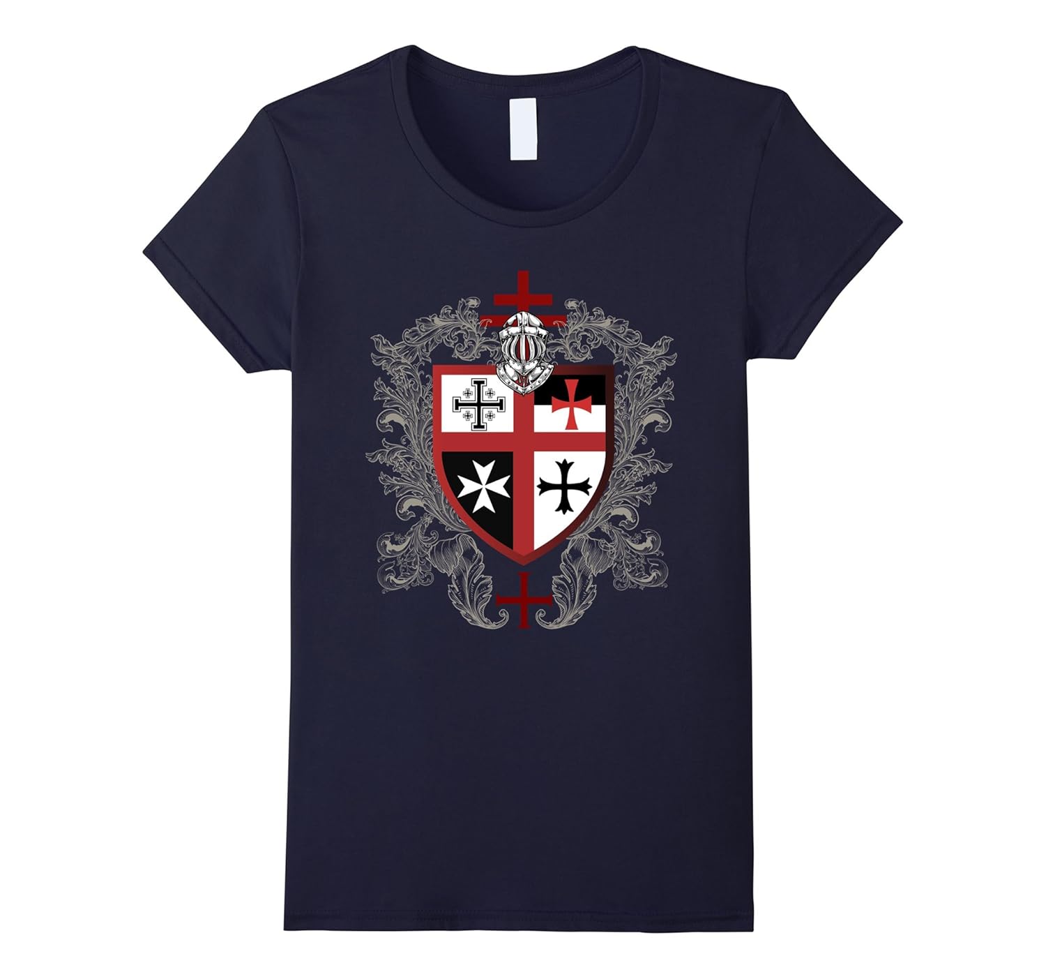 Crusader Knight Templar T-Shirt For Men Christian Warrior Of God Is For Us Tee