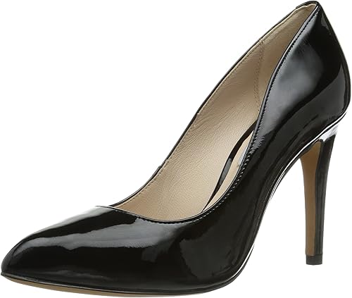 clarks black patent court shoes