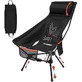 NOVSIGHT Camping Chair - High Back Lightweight Portable Camp Chairs with Headrest Breathable Backrest, Outdoor Folding Camping Chairs for Adults