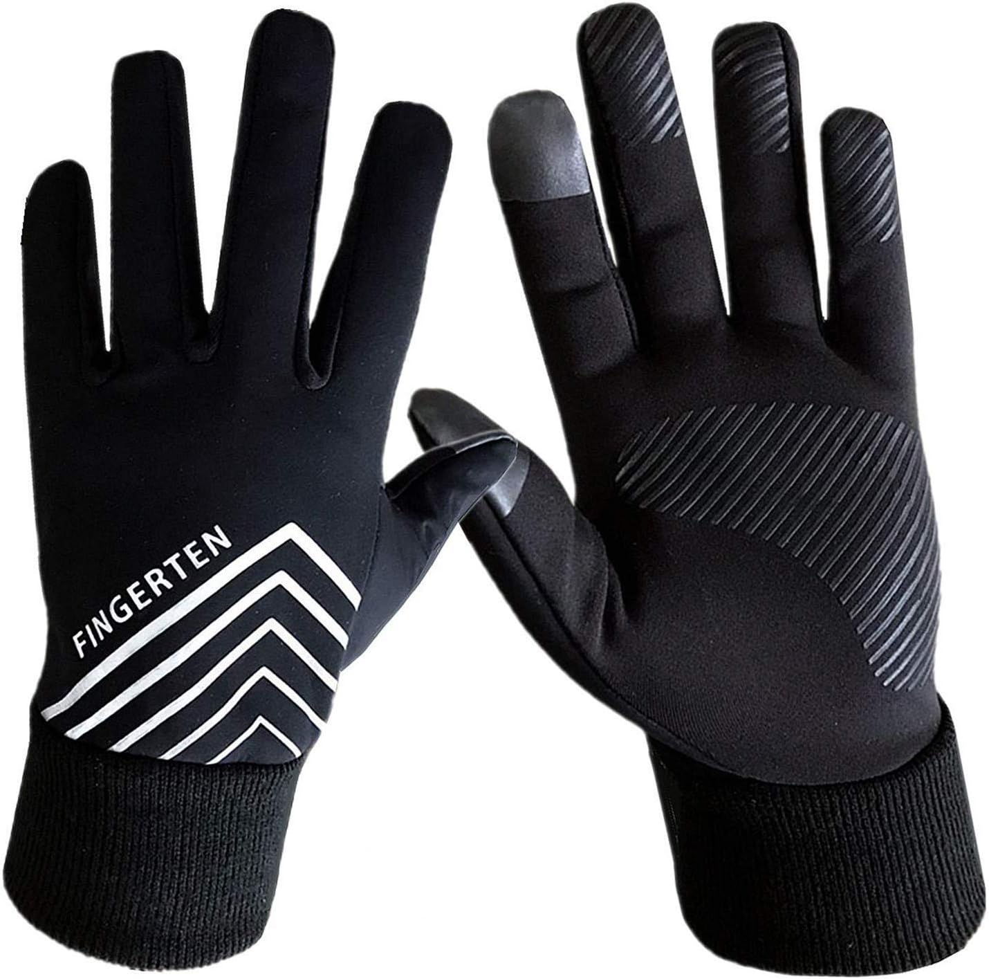 Finger Ten Men and Women 3M Winter Warm Sport Running Gloves Pair Black