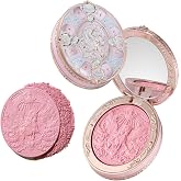 Flower Knows Knight Unicorn Satin Blush for Cheeks, Cool-Toned Light Rose | Talc-Free Rich Color Powder Makeup, Blendable Ultra-Fine Shimmer Soft Luminous Finish, Vegan, 0.17 oz (01 Carousel Waltz)