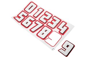 GARVALON 10Pcs Self-Adhesive Number Helmet Stickers for Hockey Football Sports Decorative Helmet Decals for