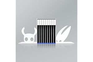 XYVERART Hollow Knight & Hornet Inspired Metal Bookends - Sturdy Decorative Supports for Bookshelves and Gaming Collections, Silksong Decorative Gift for Fans with Character Design Bookshelf Decor Merch